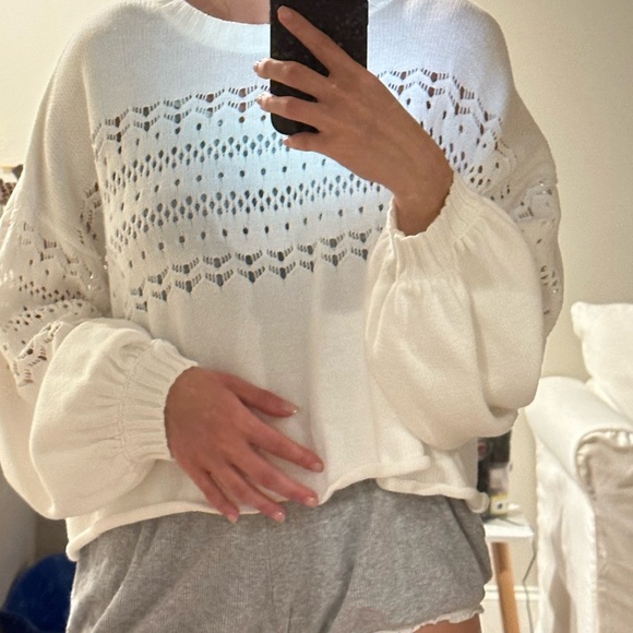 Urban Outfitters White Cotton Sweater, Medium - Picture 6 of 7